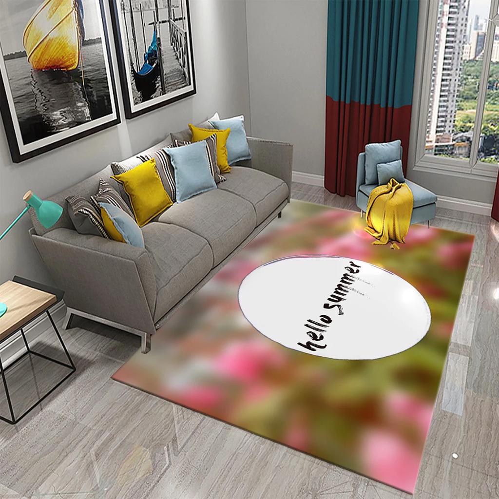 Hello Summer Carpet Beach Sea Starfish Pattern Bathroom Anti-Slip Carpet Door Mat Doormat Outdoor Living Room Bedroom Floor Rug
