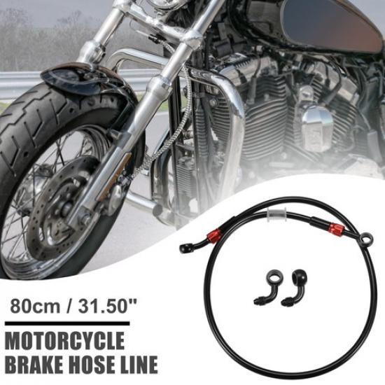 1 комплект AN3 M10 Мотоциклетная гидравлическая тормозная линия Масляный шланг Трубка 80 см Черный Красный