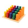Wooden Cylinders Ladder Blocks Educational Toy Colors Sorting Interactive Preschool Learning