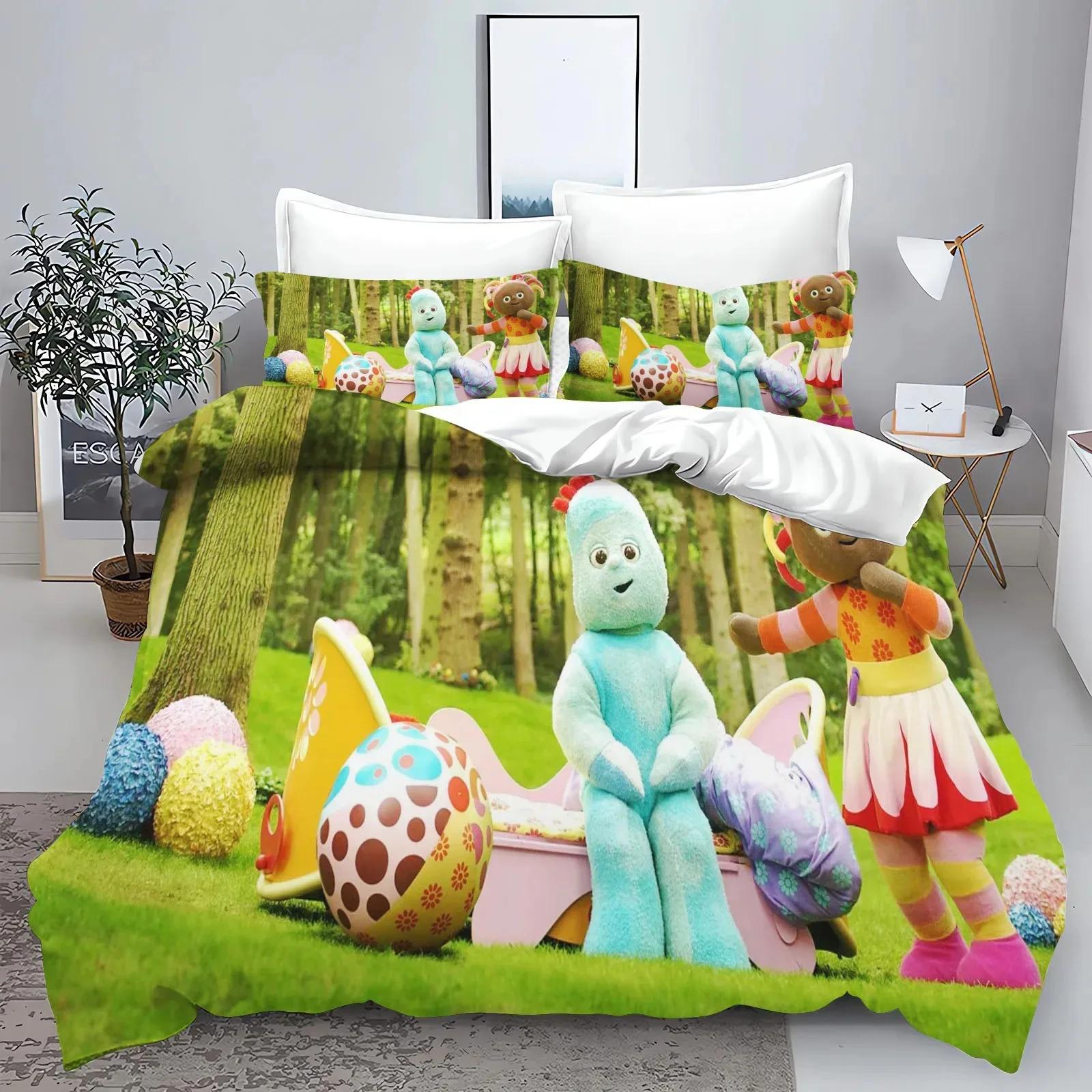 Комплект постельного белья с принтом «садовый малыш» Пододеяльник Королева Хлопок Милый принтованный мультяшный пододеяльник 100% полиэстер аниме 70x133cm 2pcs