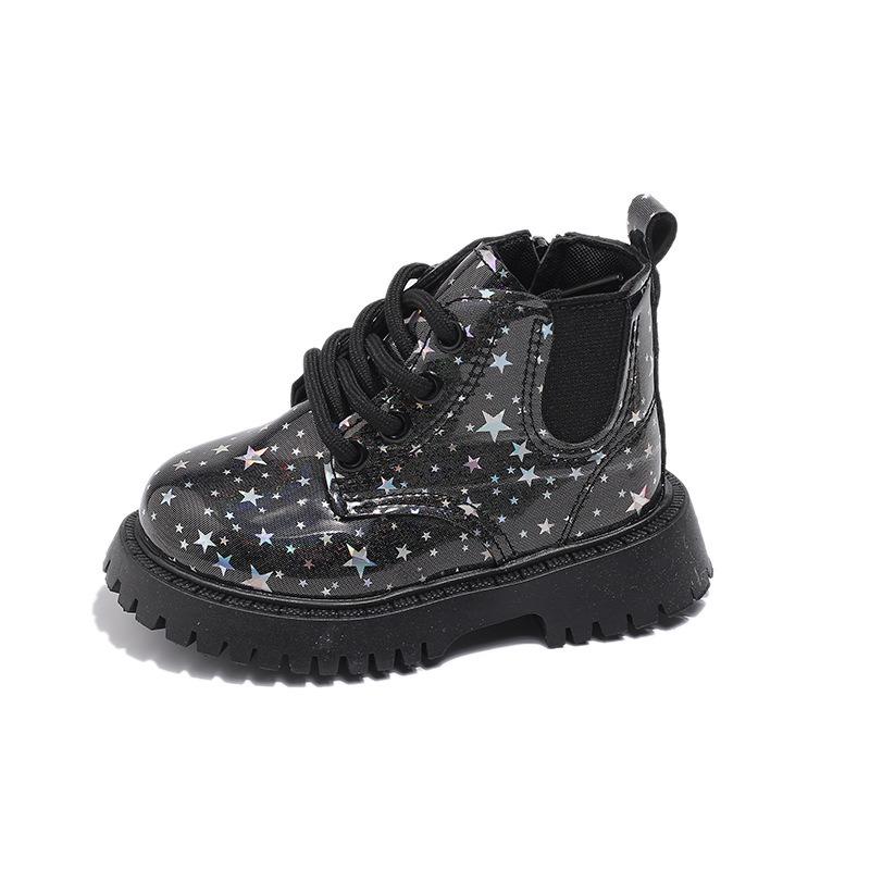Autumn New Arrival: Girls' Fashion Patent Leather Martin Boots, Korean Style Low-Cut Versatile Ankle Boots