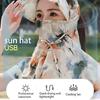 Summer Sun Hat with Fan for Women Girls Neck Flap Adjustable Hat Sunshades