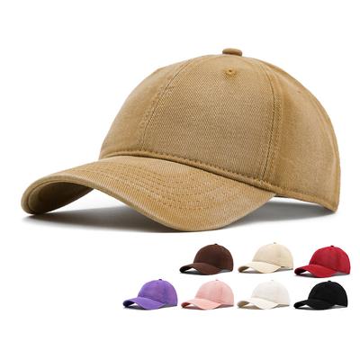 Baseballkappe für Damen und Herren, großer Kopf, einfarbig, breite Krempe, Schirmmütze
