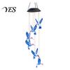 Solar Hummingbird Light Decor Wind Chime Light, Color Changing Powered Chime, with Panel Hanging LED Lamp for Outdoor, Garden, Courtyard