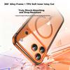 Alloy Frame Magnetic Case for iPhone 17 Pro Max, Full Coverage Lens Ultra-Thin Drop Protection MagSafe Transparent - Silver