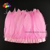 Feather2 Meter/pack Goose Feather Fringe Trim On Satin Header 6"- 8" In /15-20 Cm Width