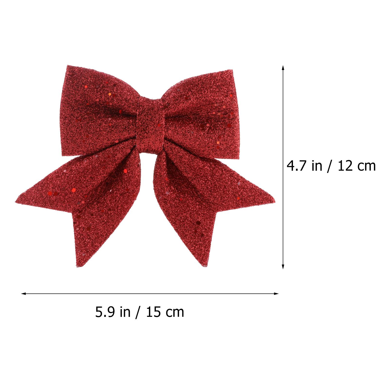 

4Pcs Bow Ornaments Christmas Decorations Set Shiny Pearl Wool Bows for DIY Tree Gift Package Decor Christmas Tree Bow червоний