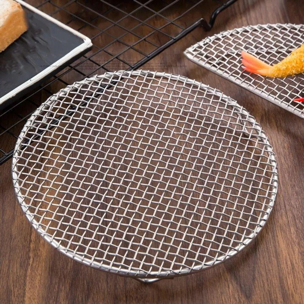 Semi -Circular/Round Drying Net Stainless Steel Barbecue Net New Tempura Frying Net