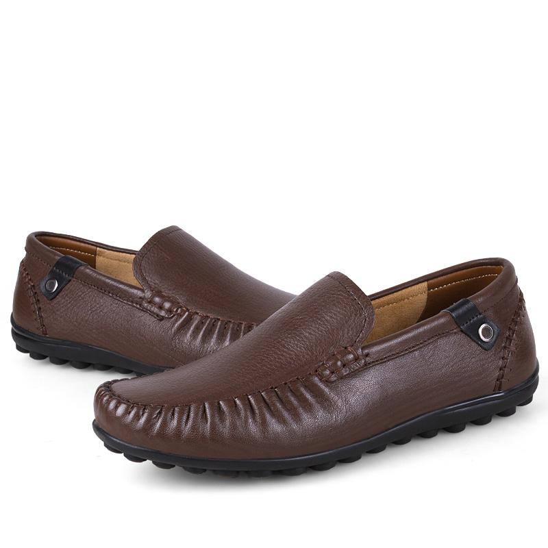 Luxusmarke Herren Freizeitschuhe Handgenäht Herren Slipper Outdoor Mokassins Atmungsaktiv Slipper Fahrschuhe Freizeitspaziergang Flats