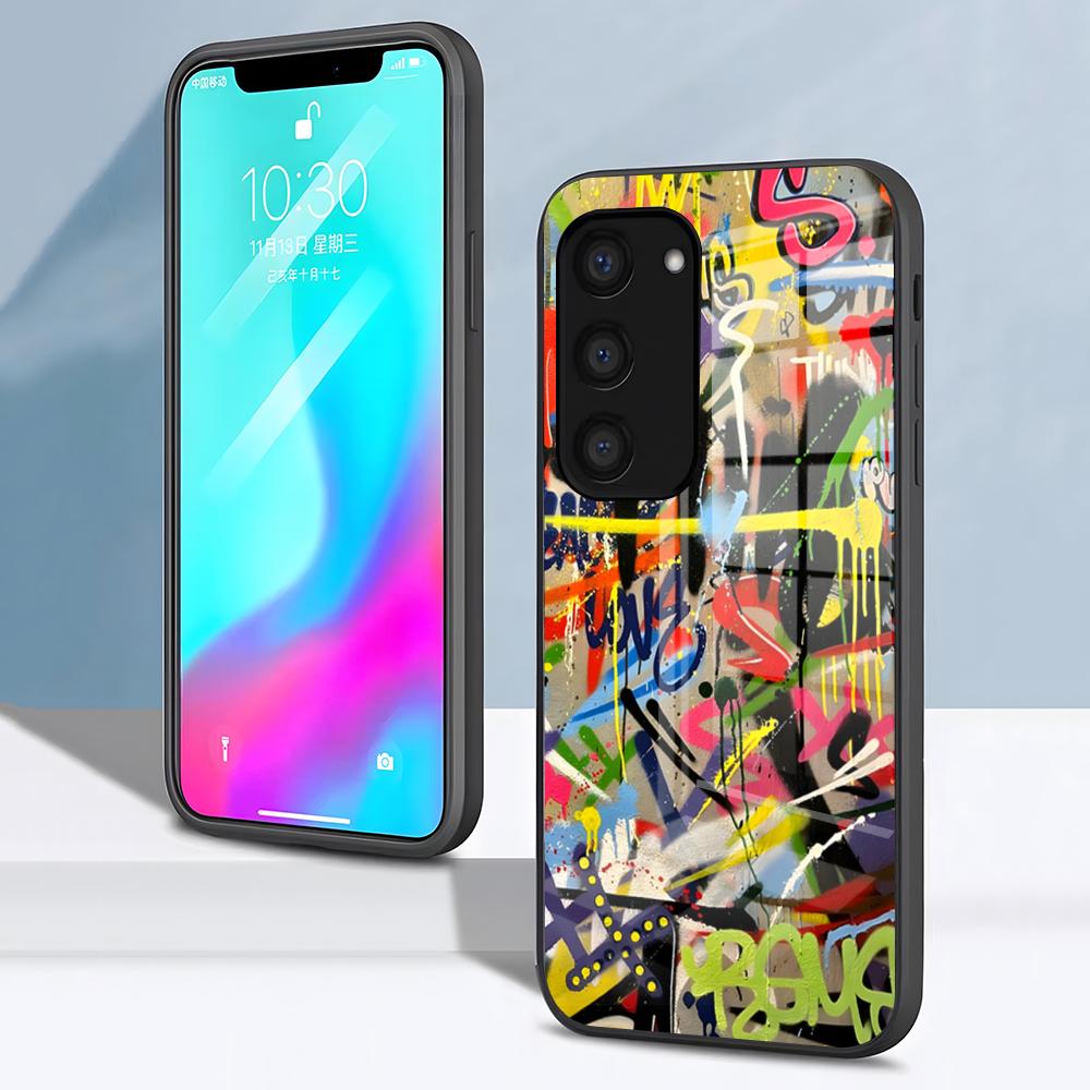 

Graffiti Cool Art Phone Case For Samsung S26 S25 S24 FE S23 S22 S21 Plus S20 Ultra Note20Ultra Black Glass Cover Galaxy S26