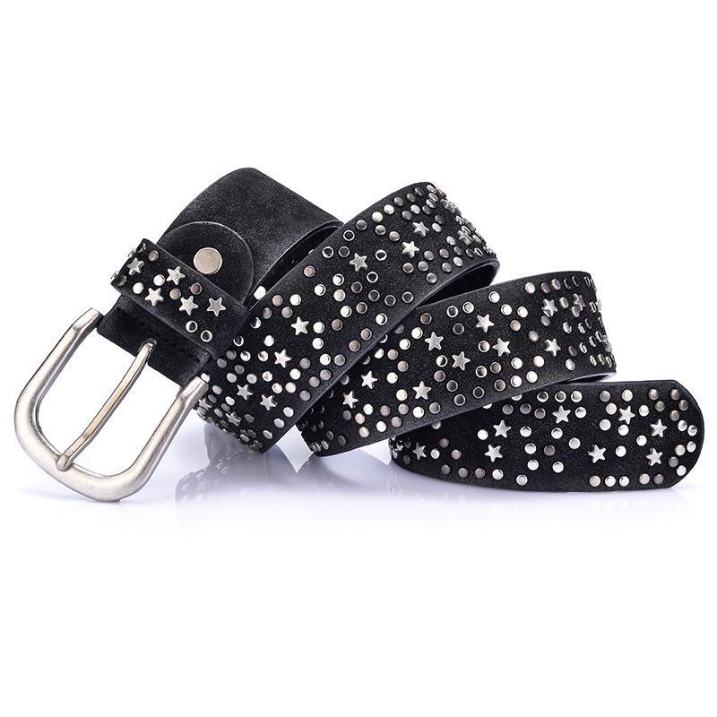 2021 Women's European Style Rivet Leather Waistband Jeans Belt