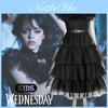 Wednesday Addams Kids Dress Cosplay Costume Party A-shaped Tiered Skirt