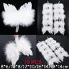 White Vintage Feather Hanging Angel Wings Set of 10 for Christmas Tree