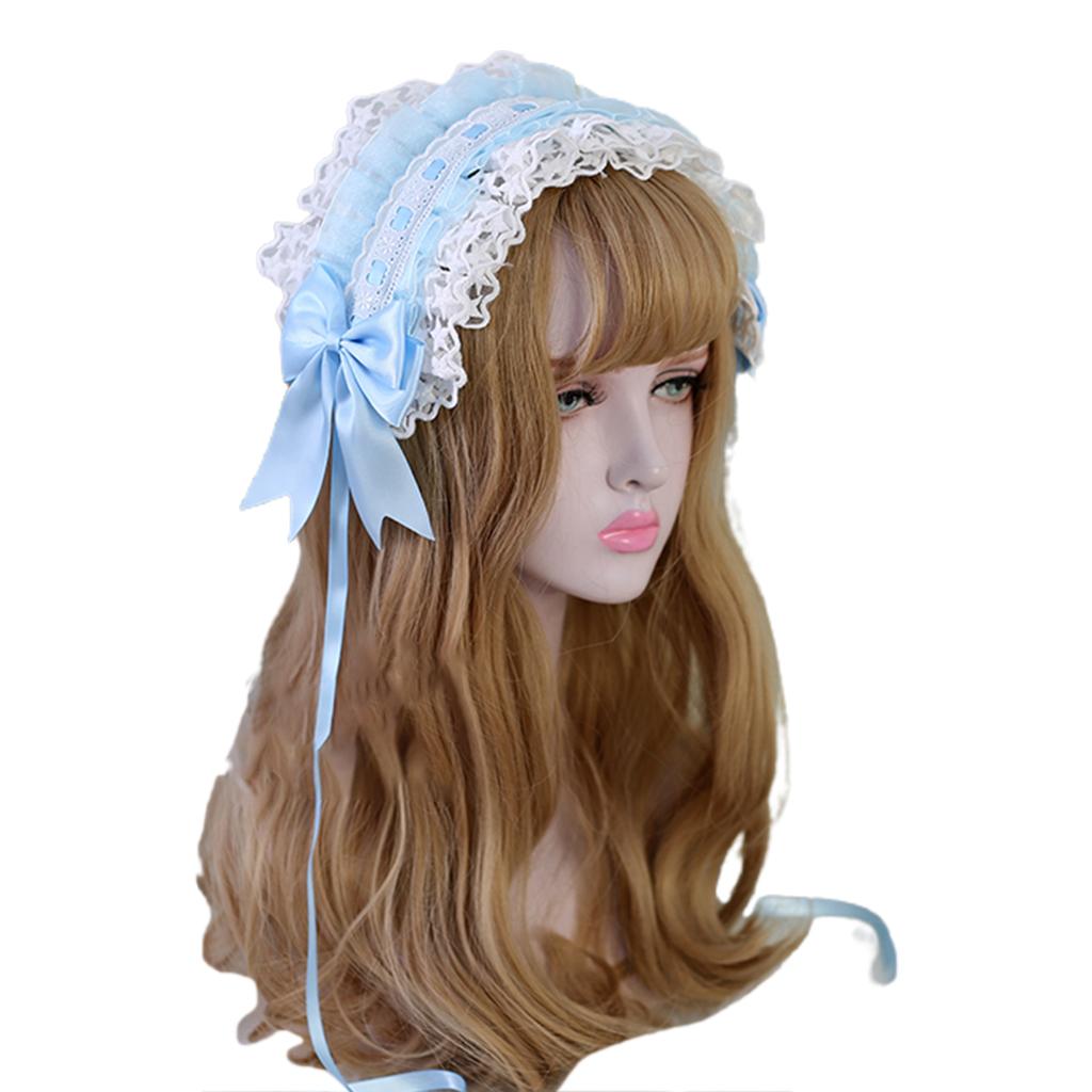 Lolita Maid Cosplay Hair Accessory Headband Japanese Star Lace Ribbon Headdress