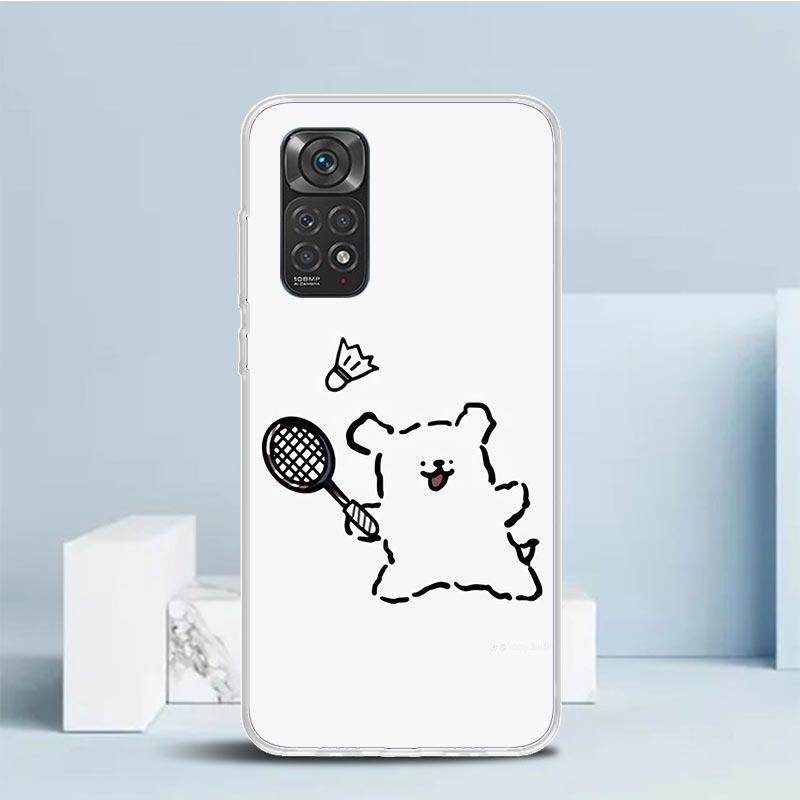 

Badminton Sport Phone Case For Xiaomi Redmi Note 15 14 14S 13 12S 12 Pro Plus 11S 11 11T 11E 10S 10 + Soft TPU Back Cover Redmi Redmi Note 11E Pro