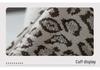 Autumn/Winter Leopard Print Fur Collar Batwing Sleeve Cardigan for Women