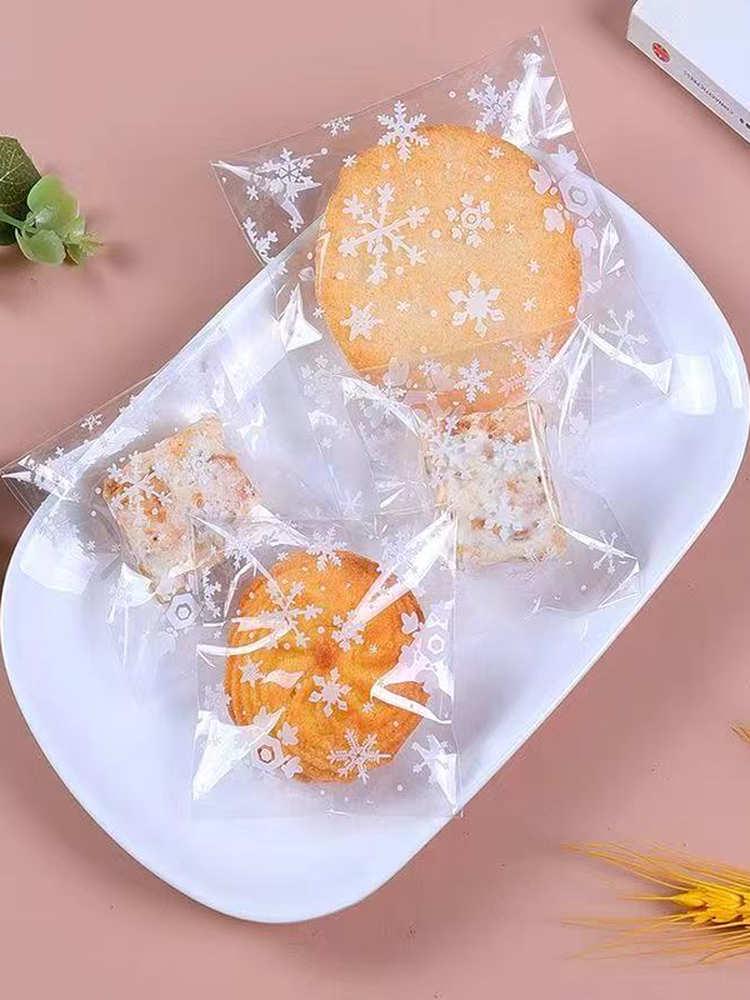 Frosted Snowflake Crisp Cookie Self-Sealing Bag for Baking