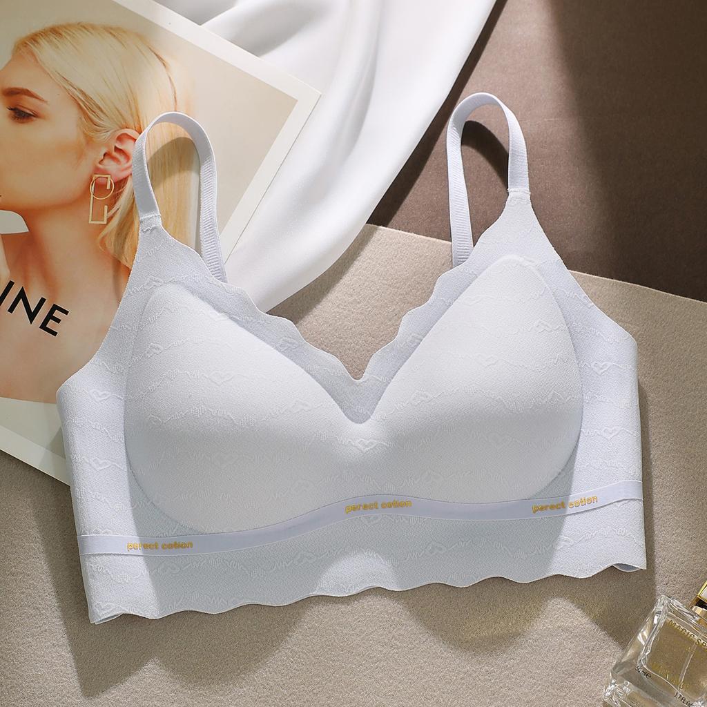 Jelly glue seamless breathable sports thin without steel ring bra gather and close the breasts