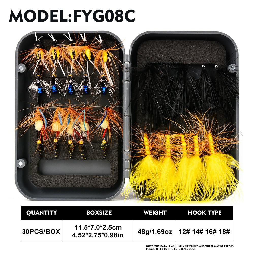 

Fly Fishing Bait Set, 64 Nymphs, Perfect for Trout and Bass, Complete Trout Bait Set and Fly Rod Set Replacement, Fly Fishing Lures
