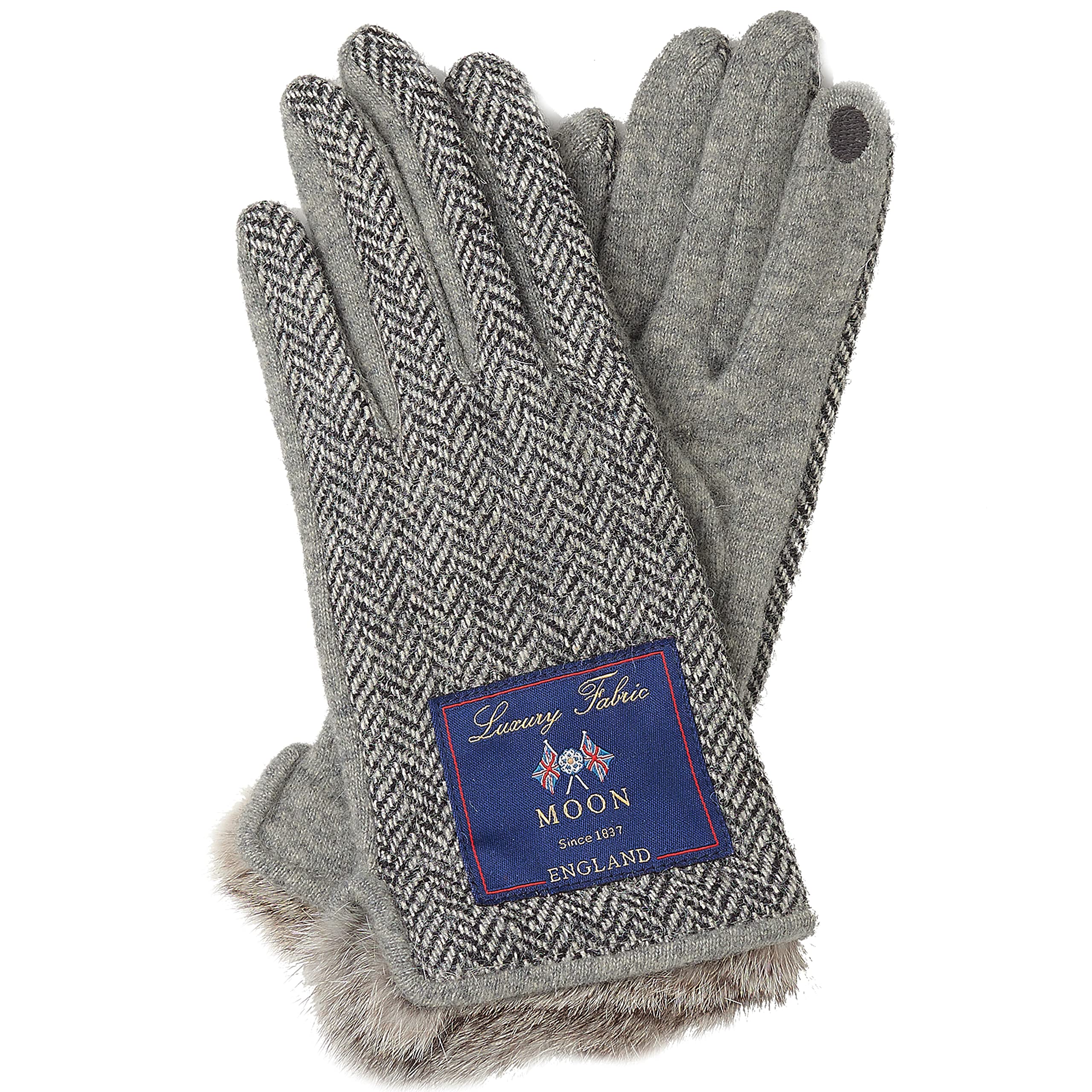 

Перчатки из джерси с мехом, совместимые со смартфоном [7th HEAVEN] [Moon Tweed] женские AY-16AA0026 (черный)