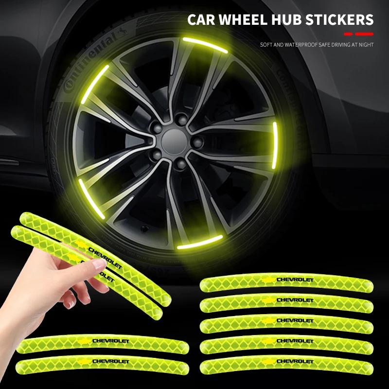 5/10/15/20pc Car Wheel Hub Reflective Sticker Tire Rim Reflective Strips For Chevrolet Cruze Captiva Sail Corsa Aveo Accessories