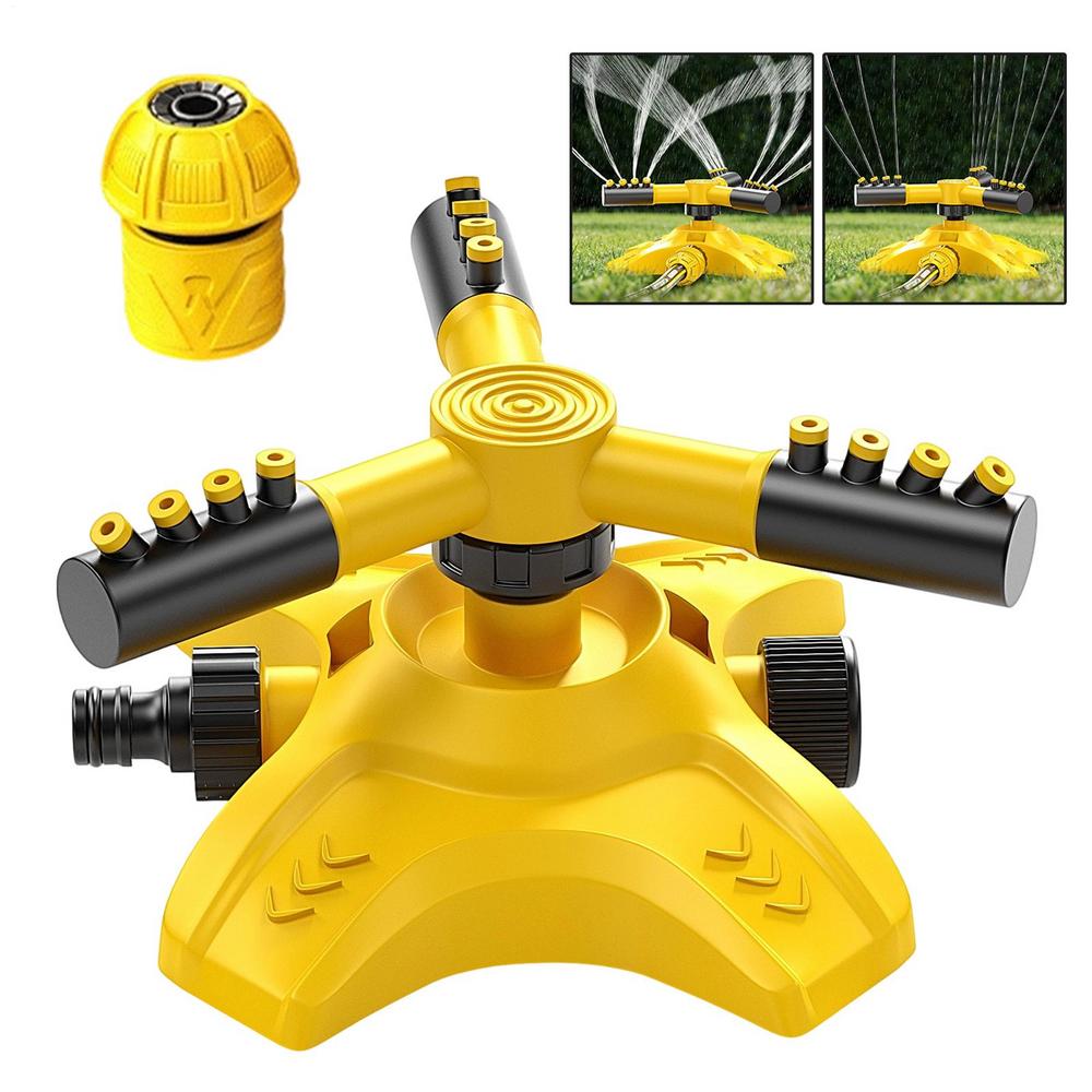 Garden Sprinkler 3-Arm 360 Degree Rotating Automatic Tool Adjustable Strong Pressure Garden Sprinkler For Lawn, Garden, Terrace