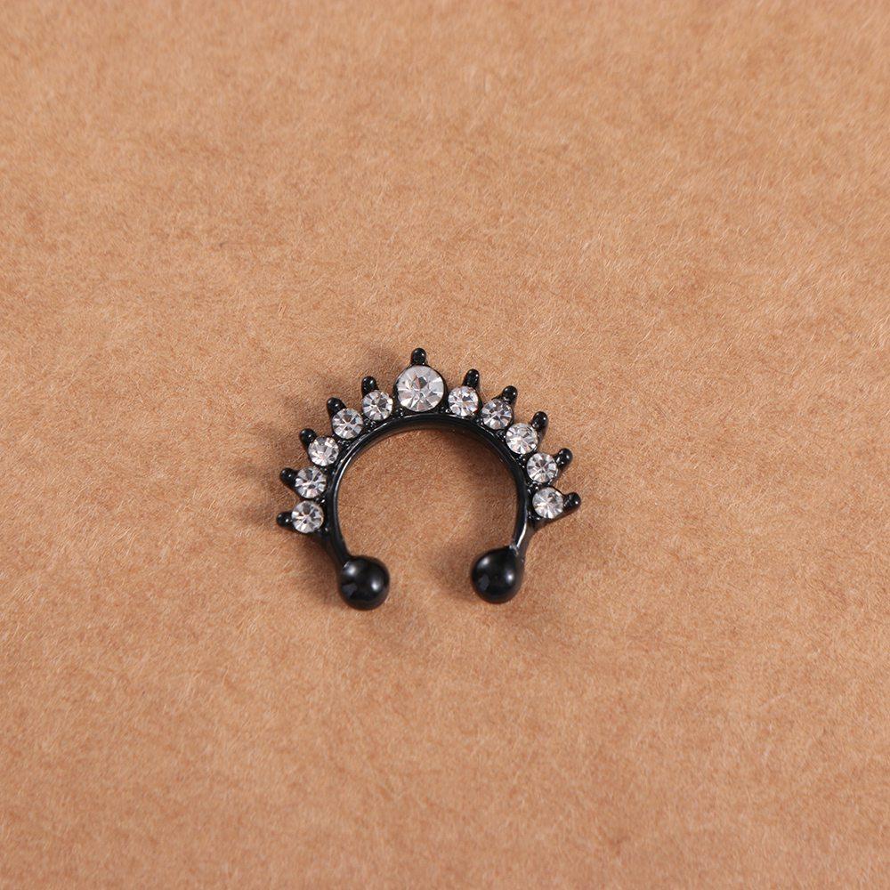 Trendy Unisex Metal Simple Punk Geometric Fake Nose Ring Body Jewelry Nose Stud Bear Nose Cuff