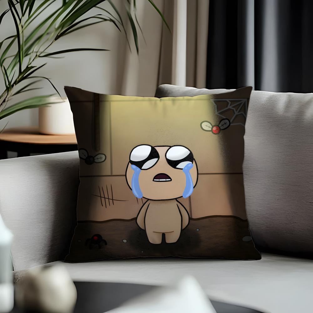Hot Tthe Binding of Isaacable Cushion Cover Antidustmite Pillowcase Invisible Zipper Silky Short Plush Sofa Cushion Cover
