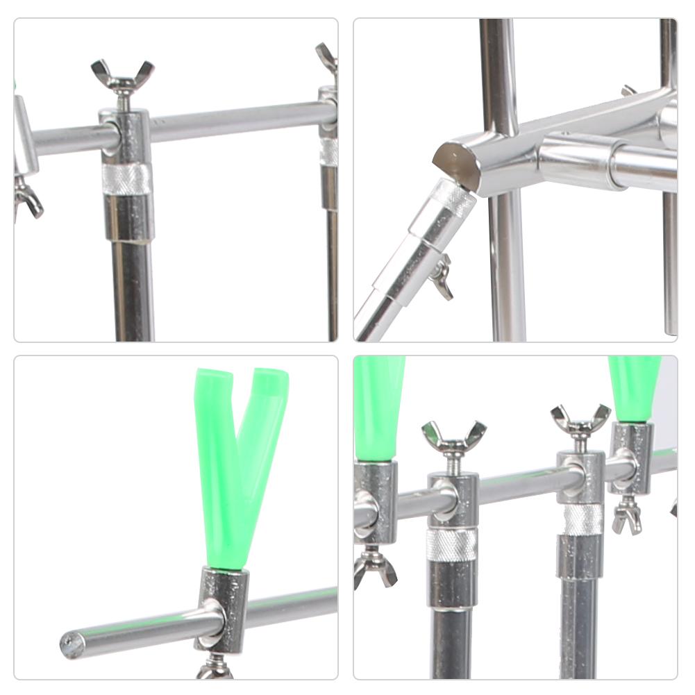 5 Head Aluminum Alloy Fishing Rod Holder Bracket Bite Alarm Telescopic Fish Frame Accessories