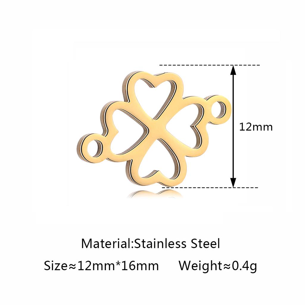 5Pcs/Lot Floral Theme Flower Charms Stainless Steel Sakura/Peach Blossom/Clover Pendants DIY Necklace Bracelets Jewelry Making