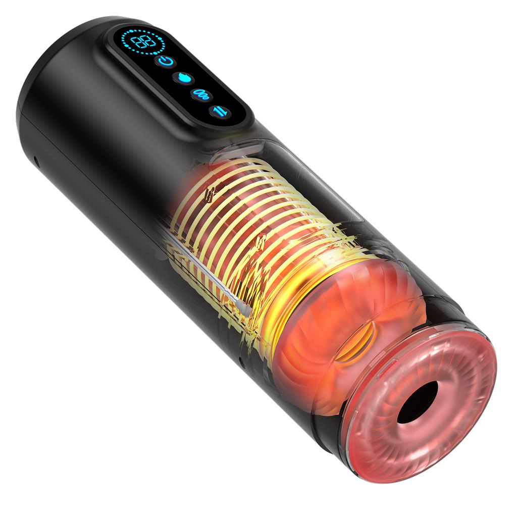 Automatic Male Masturbator-with 9 Thrusting & Sucking and Vibration Modes Heating LCD Display Masturbation Cup Sex Toys for Men Delayed Ejaculation