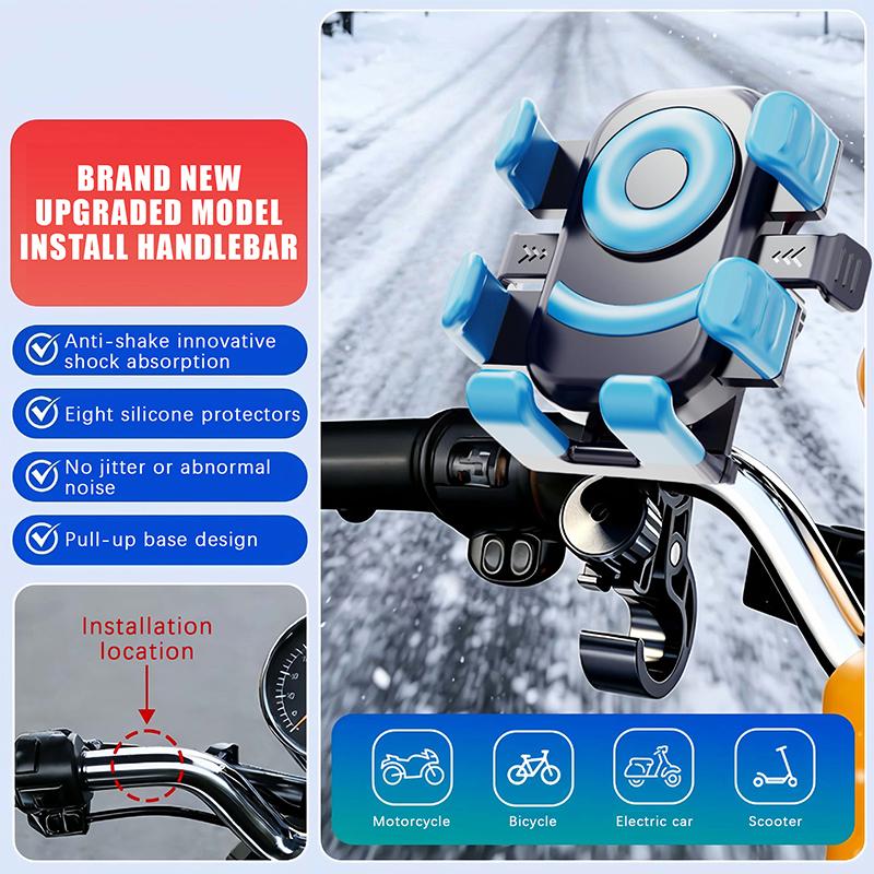 Bike Mobile Phone Holder 360° Rotatable Bicycle Phone Holder Non-Slip Road Bike Motorcycle Handlebar Mount Stand Bracket