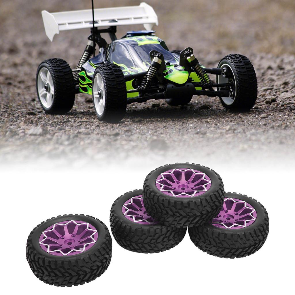 4Pcs 1Celsius10 Scale RC Car Wheels and Tires Aluminium Alloy Wheel   Rubb  Tires for 1Celsius10 Remote Control Car
