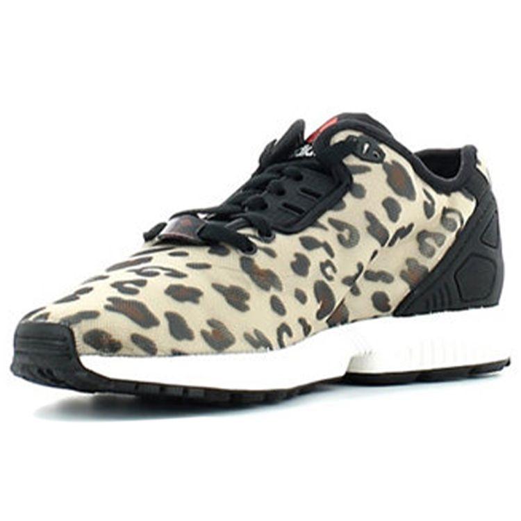 Adidas Originals ZX Flux Comfortable Leopard Print Leather Durable Breathable Supportive Low-Top Marathon Running Shoes Unisex Sneaker B23725