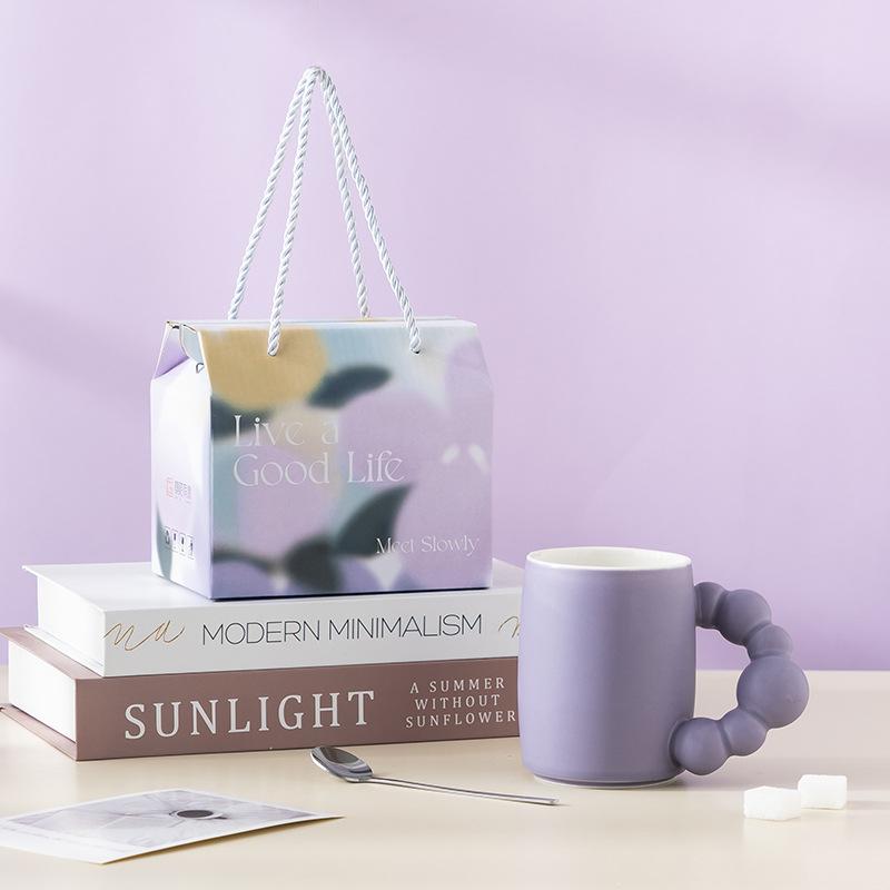 Living Well High Value Color Glaze Mug Event Gift Box Ins Style Coffee Cup Water Cup Wedding Souvenir