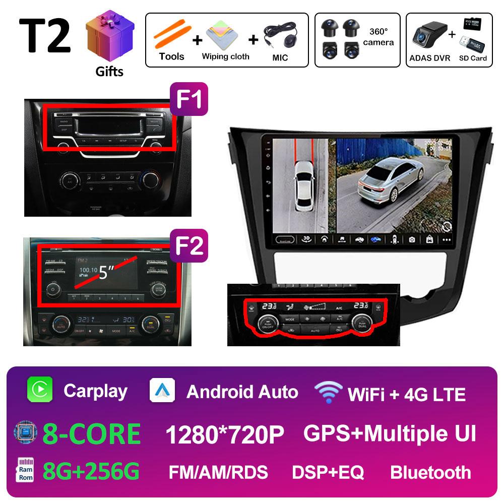 For Nissan Qashqai J11 Nissan X trail T32 2014 2015 2016 2017 Car Multimedia Audio Player Smart System GPS Navi QLED IPS Screen