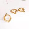 Alloy Love Oval Pendant Earrings with Diamond and Pearl Connector Accessories