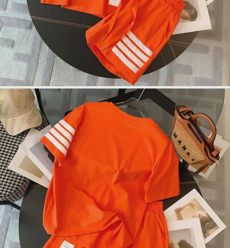 2025 TB Women's Four-Bar Sports and Leisure Shorts Set - Classic Fashion Two-Piece Suit for Summer