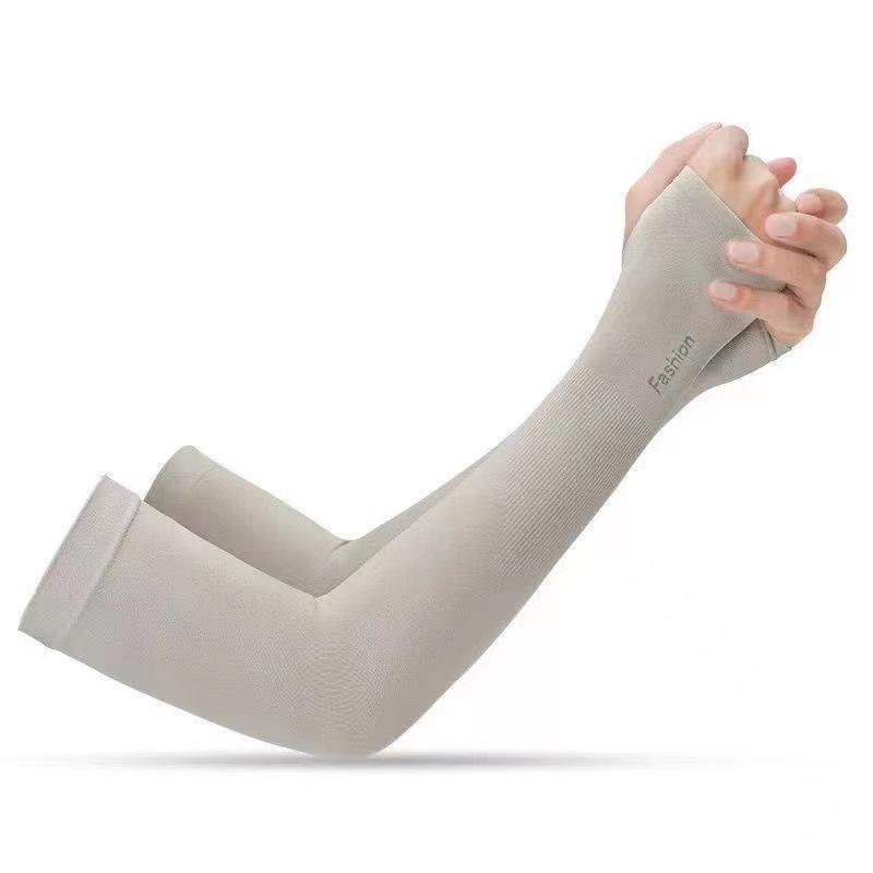 Unisex Summer UV Protection Ice Silk Arm Sleeves - Cool, Thin, Extended Length for Driving