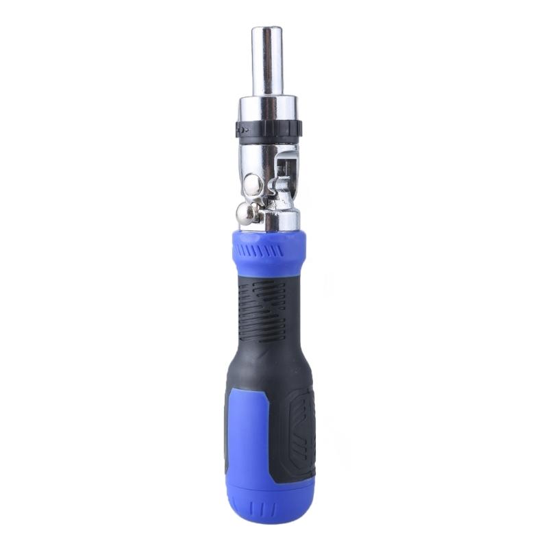 Ratchet Screwdriver 13-in-1 Multiple Bits Tool All In One Ratcheting Screwdriver Set with Flat Head Hexgonal Bits 12Bits