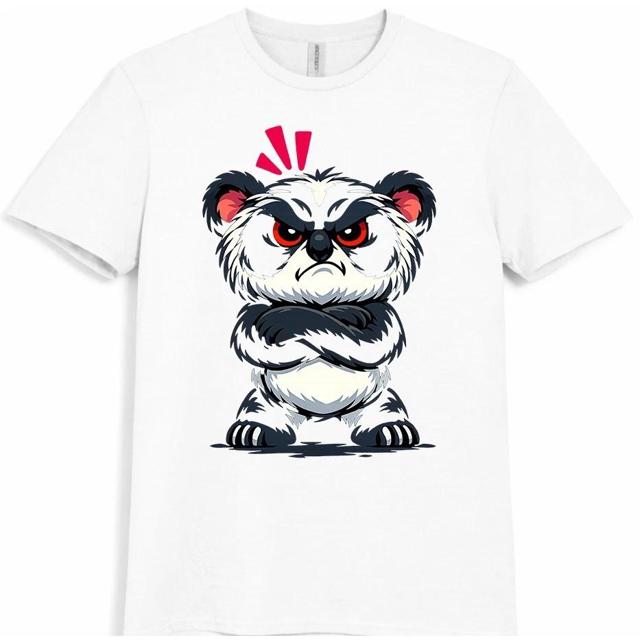 Panda T Shirt Angry Funny Cute Cartoon Bear Animal Streetwear Tee XXXXL