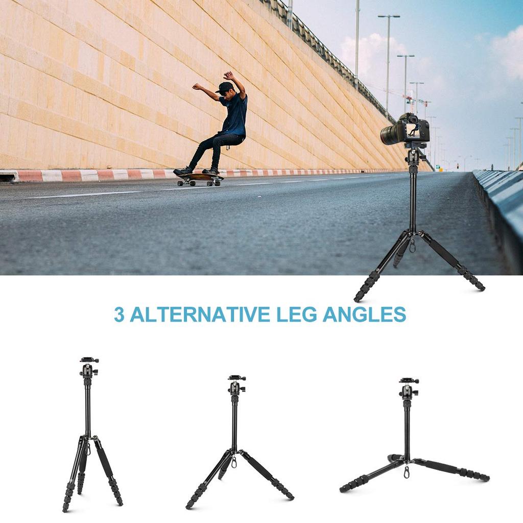 SIRUI Traveler 5AX Aluminum Camera Tripod with Panoramic Head and Quick Release Folded Maximum Load 52" 360° B-00K Arca-Swiss Plate, 12.4" Height,