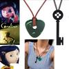 Film Coraline Se-sten Hängsmycke Halsband Grön Sten Nyckel Hängsmycke Halsband Nyckelspänne Laika Cosplay Kostym Smycken