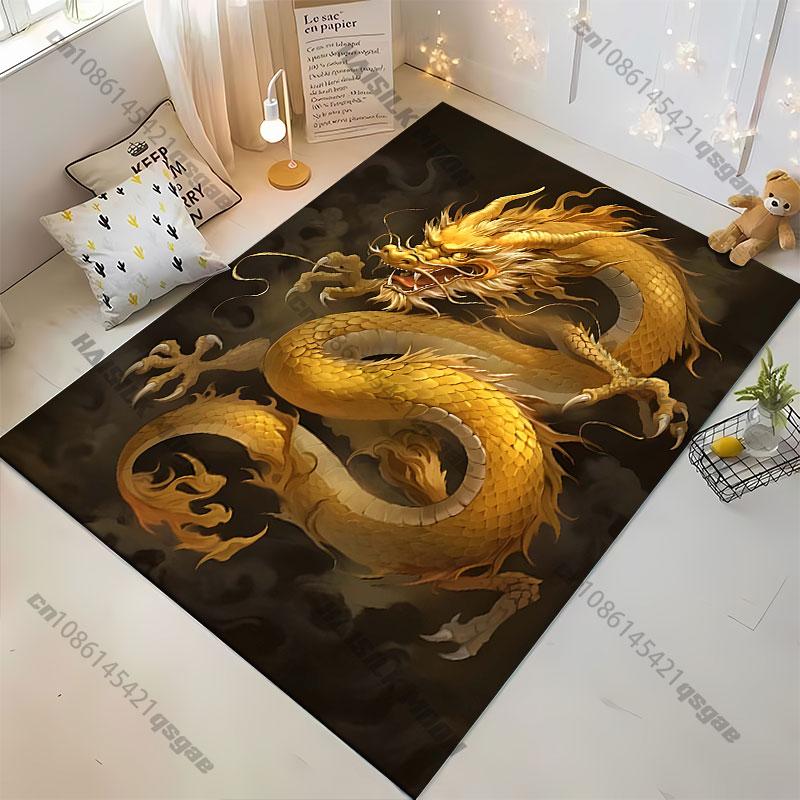 Golden dragon mystical power carpet Yoga living room room decor children's crawling mat doormat area rug games mat