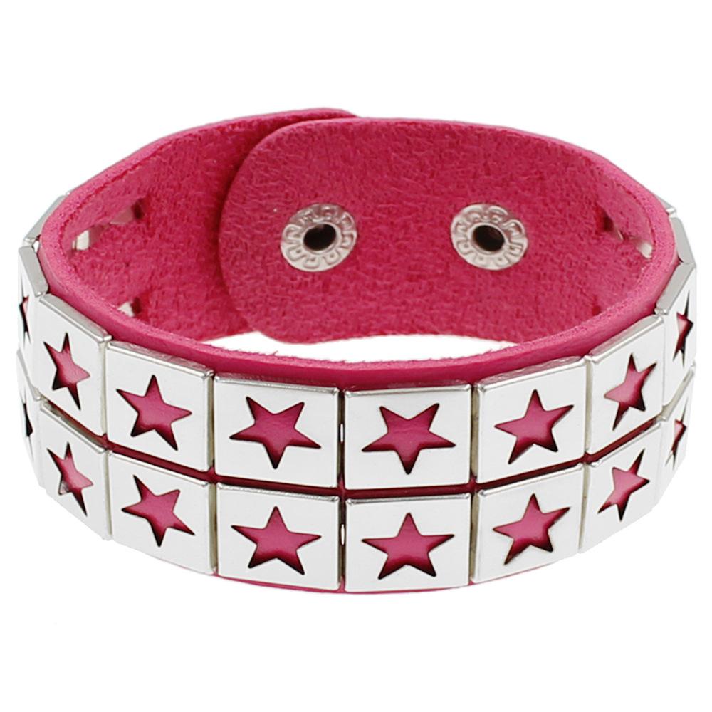 DIEZI Punk Vintage Gothic Goth Men Two Layer Wrap Bracelet Women Harajuku Black PU Leather Star Charm Bracelet Bangles Jewelry