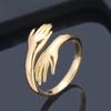 Creative Double-Hand Metal Finger Ring - Niche Couple's Elegant Jewelry