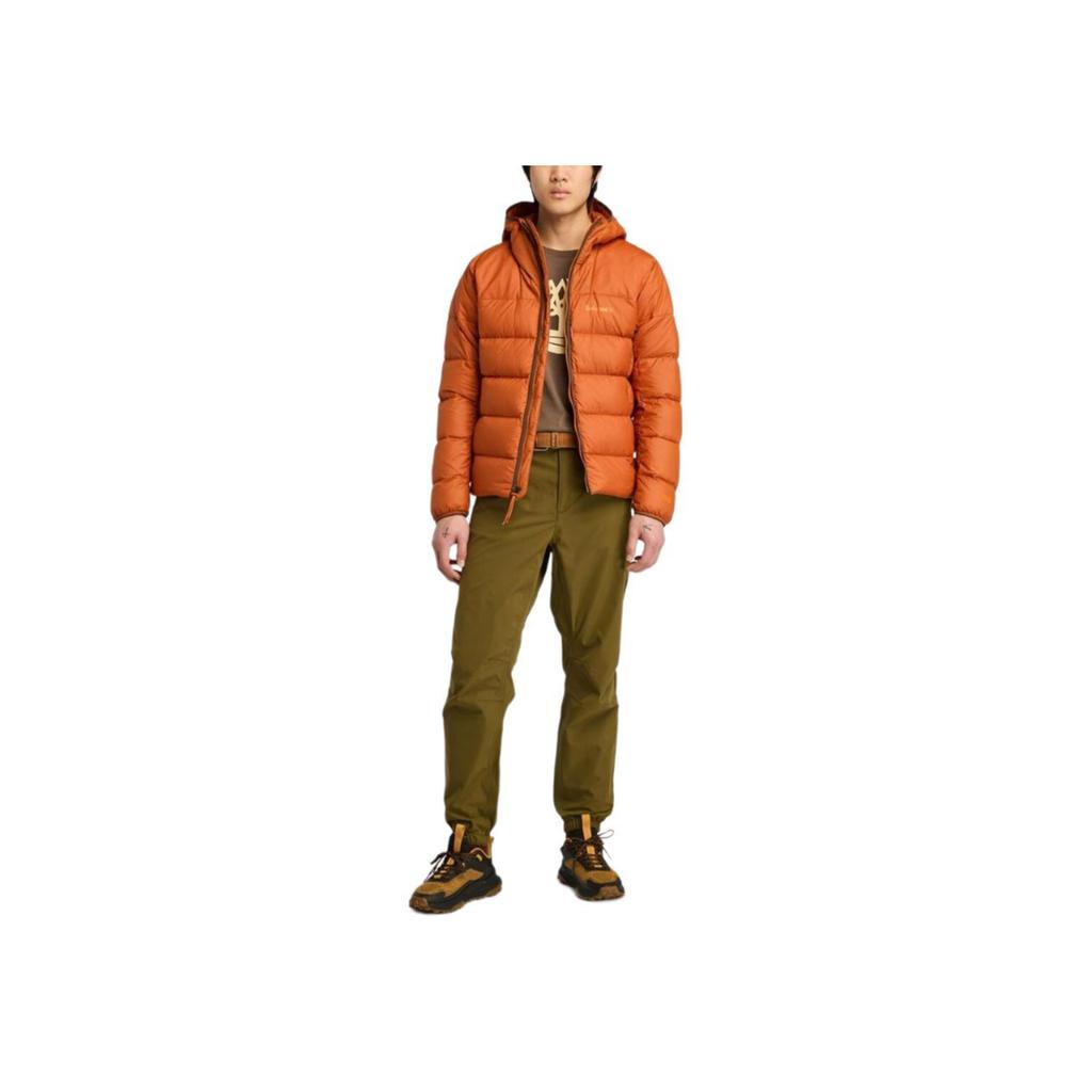 Timberland Solid Color Simple Warm Windproof Water-Resistant Hooded Long Sleeve Down Jacket Men outerwear Brown A5M6P888