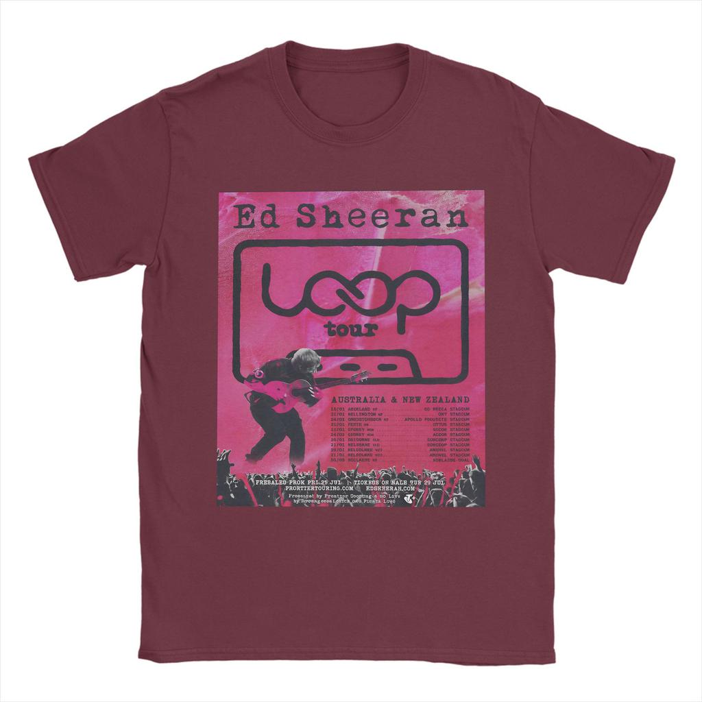 Ed Sheeran Loop Tour 100 Cotton T Shirt For Couple Summer Vintage T Shirts Oneck Leisure Tee Shirt Oversized Design Clothes