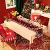 Linen Christmas Table Flag Santa Claus Xmas Tablecloth Christmas Table Runner  Christmas
