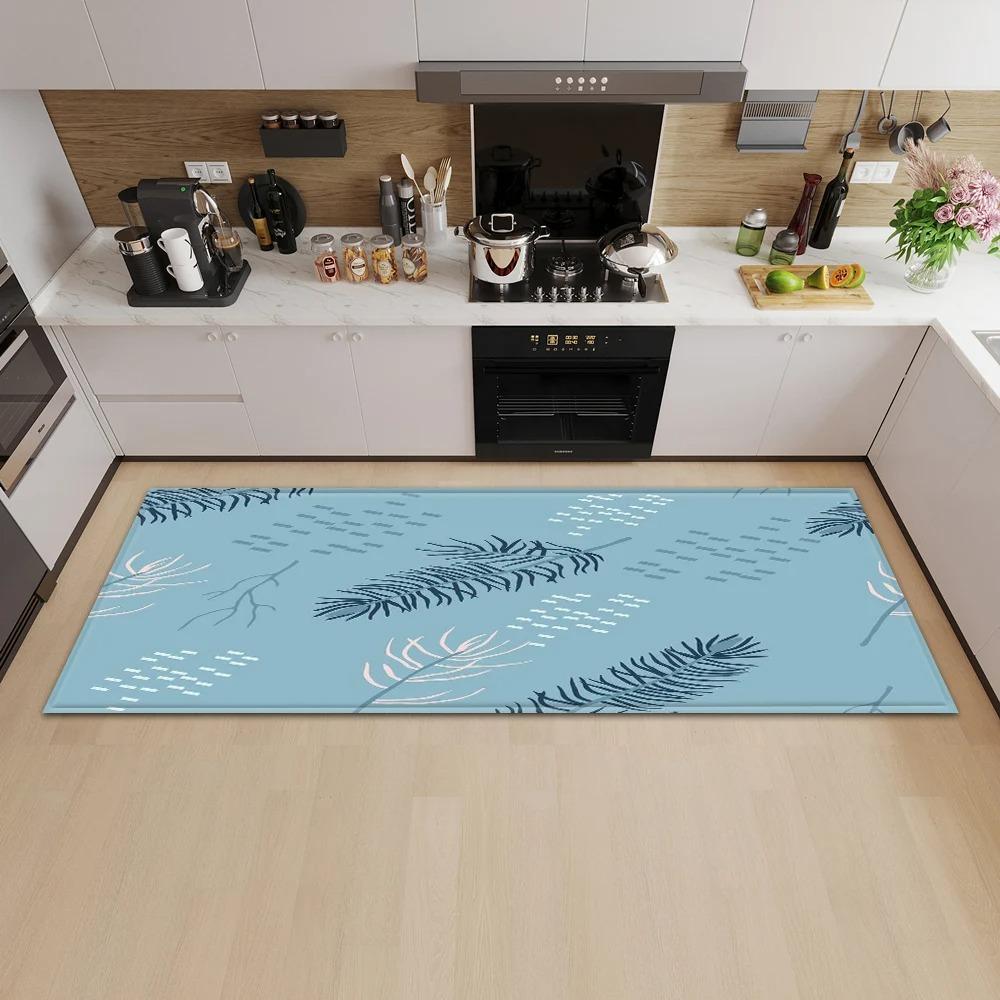 Tropical Plant Illustration Pattern Home Kitchen Floor Mat Door Front Decoration Floor Mat